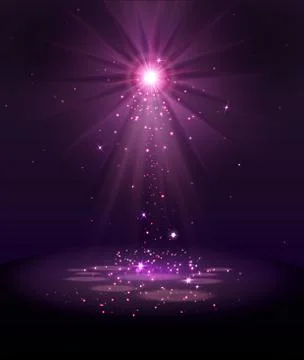 Spotlight on stage with smoke and   light Stock Illustration