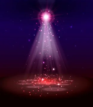 Spotlight on stage with smoke and   light Illustrazione stock