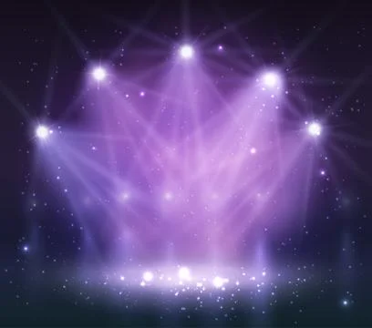 Spotlight on stage with smoke and light. Stock Illustration