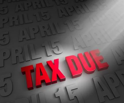 Spotlight on tax due date Illustrazione stock