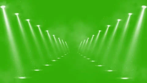 Spotlight tunnel hallway light animation on green screen Stock Footage 315152115