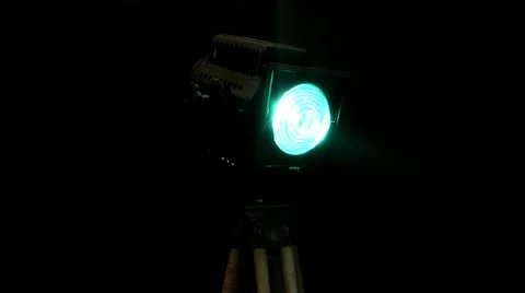 Spotlight turns up in smoke Stock Footage 12454222