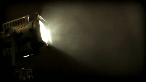 Spotlight turns up in smoke Stock Footage 12454229