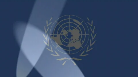 Spotlight on UN flag 720 Stock Footage