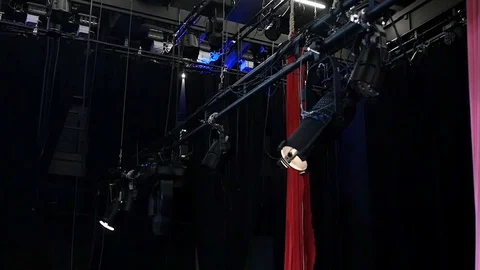Spotlight viewed from the stage in a theatre Stock Footage 129406520