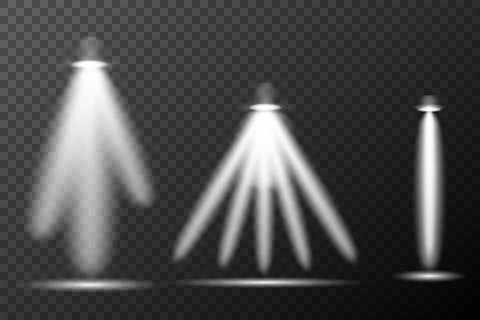 Spotlight white light effect, light from a lamp or spotlight, illuminated sta イラスト素材