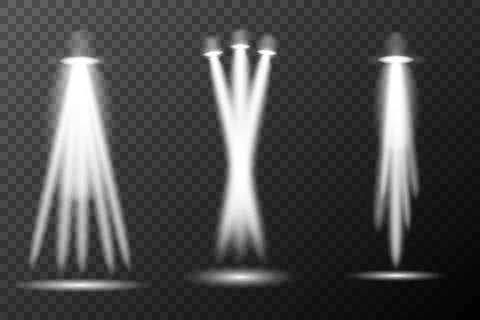 Spotlight white light effect, light from a lamp or spotlight, illuminated sta 스톡 일러스트