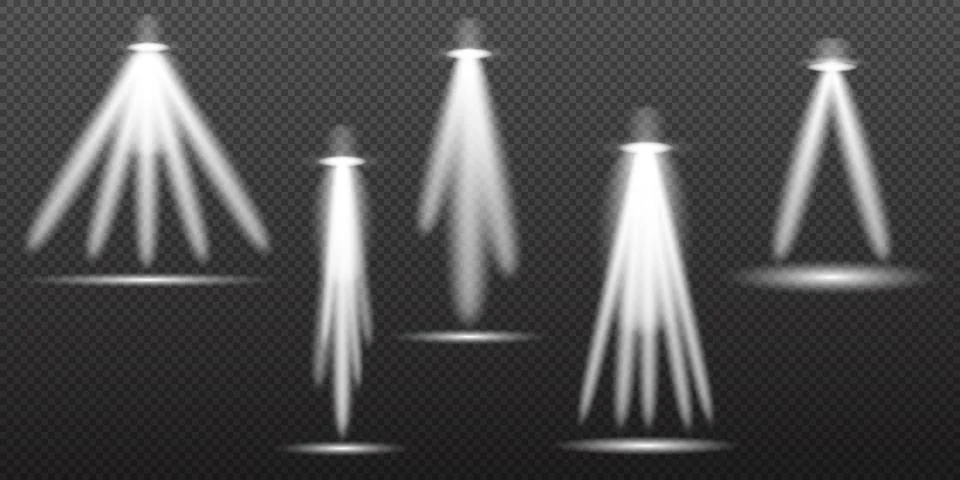 Spotlight white light effect, light from a lamp or spotlight, illuminated sta イラスト素材