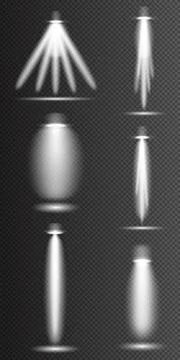 Spotlight white light effect, light from a lamp or spotlight, illuminated sta Stockillustratie