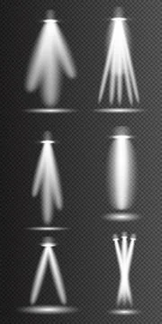 Spotlight white light effect, light from a lamp or spotlight, illuminated sta イラスト素材