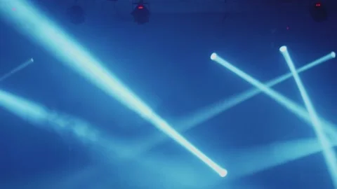 Spotlights and lights on the scene during the music show, concert lights. Stock Footage 144539574