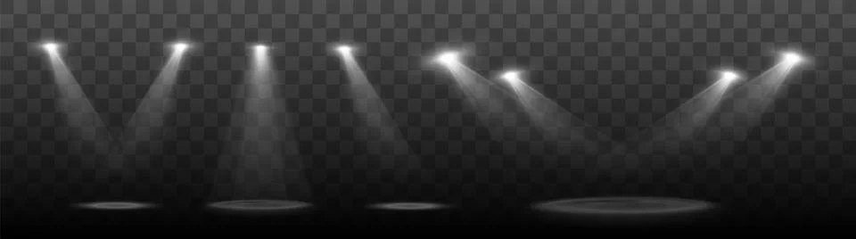 Spotlights Background. Isolated Vector Light Effect With Lights And Beams. Stock Illustration
