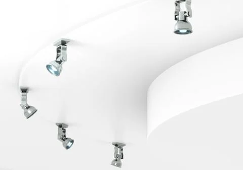 Spotlights with blue light,  internal day Stock Illustration