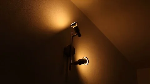 Spotlights in a dark room Stock Footage 93327648