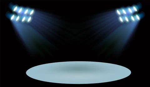 Spotlights on Empty Stage Stock Illustration