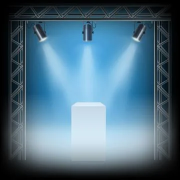 Spotlights On The Exposition Stage Stock Illustration