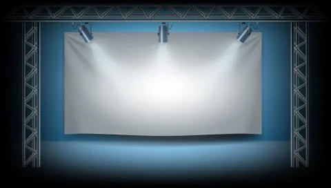 Spotlights On The Exposition Stage Stockillustratie