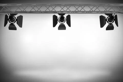 Spotlights illuminating a stage Stock Illustration
