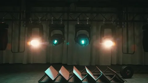 Spotlights with light devices Stock Footage 131043879