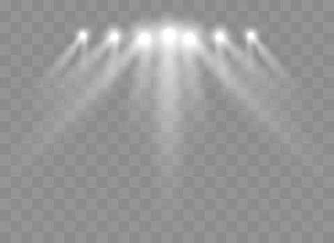 Spotlights With Rays. Shining light beams Stock Illustration