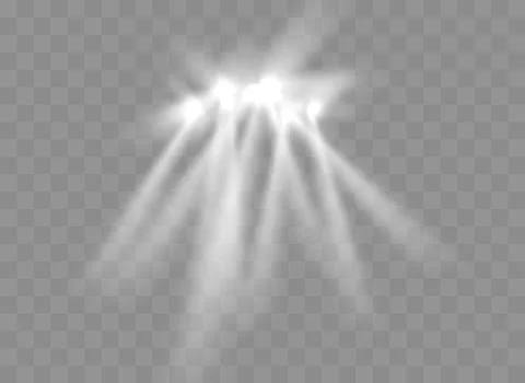 Spotlights With Rays. Shining light beams Stock Illustration
