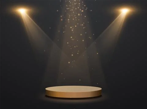 Spotlights With Stage. Vector Light Effect Stock Illustration