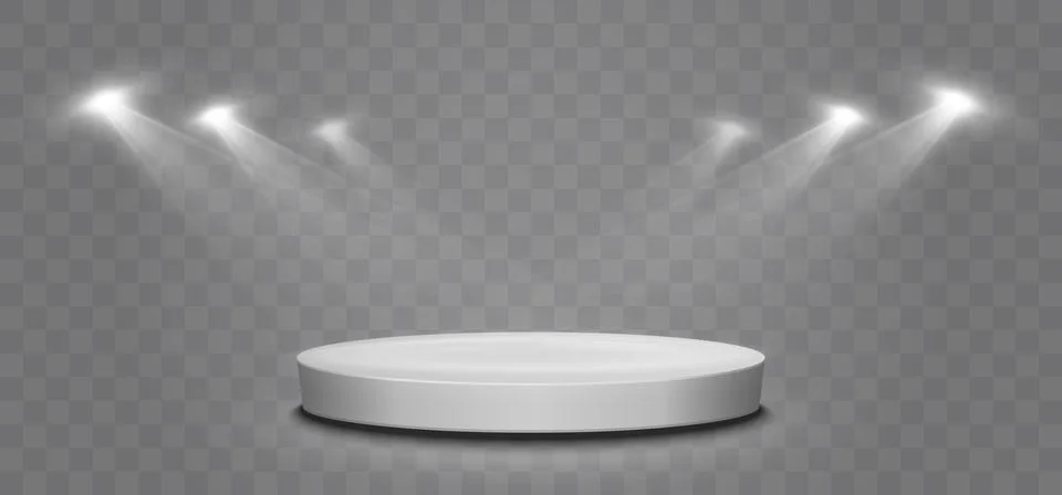 Spotlights With Stage. Vector Light Effect Stock Illustration