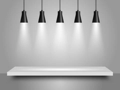 Spotlights vector realistic illustration Stock Illustration