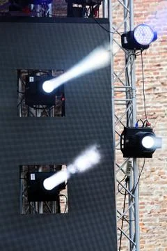 Spotlights on the wall Stock Photos