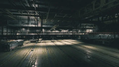 Spotlit empty floor with technical equipment and atmospheric effects Stock Footage 338339030