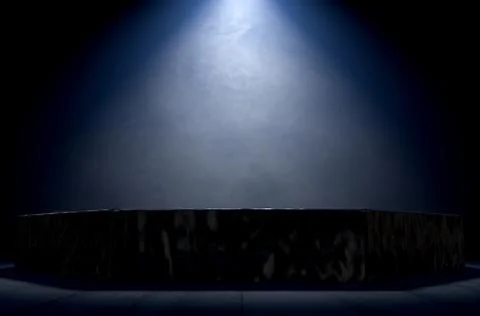 Spotlit Octagonal Stage Stock Illustration