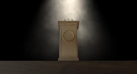 Spotlit press podium Stock Illustration