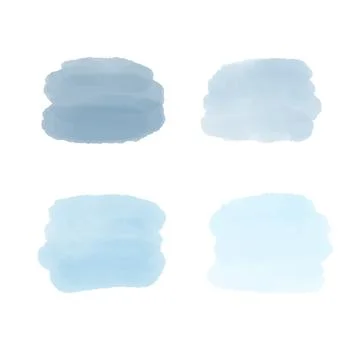 Spots blue watercolor blank frames set Stock Illustration