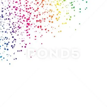 Spots decoration splashing spectrum rainbow concept falling celebration Stock Illustration