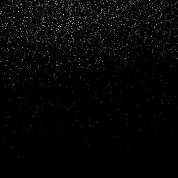 Spots, dot, noise and grain scatter glitter snow falling on black textured Stock Illustration