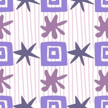 Spots, lines, dots. A seamless vector pattern of minimalist, trendy, hand-drawn Stock Illustration