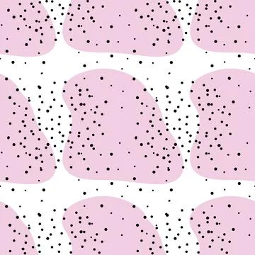 Spots, lines, dots. A seamless vector pattern of minimalist, trendy, hand-drawn Stock Illustration