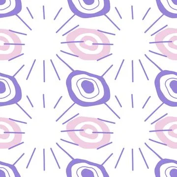 Spots, lines, dots. A seamless vector pattern of minimalist, trendy, hand-drawn Illustrazione stock