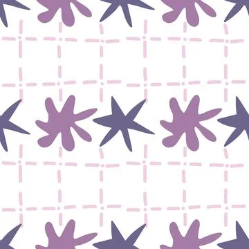 Spots, lines, dots. A seamless vector pattern of minimalist, trendy, hand-drawn Stock Illustration