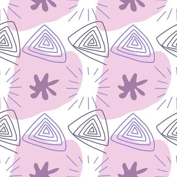 Spots, lines, dots. A seamless vector pattern of minimalist, trendy, hand-drawn 스톡 일러스트