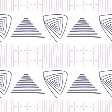 Spots, lines, dots. A seamless vector pattern of minimalist, trendy, hand-drawn Stock Illustration
