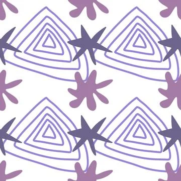 Spots, lines, dots. A seamless vector pattern of minimalist, trendy, hand-drawn Stock Illustration