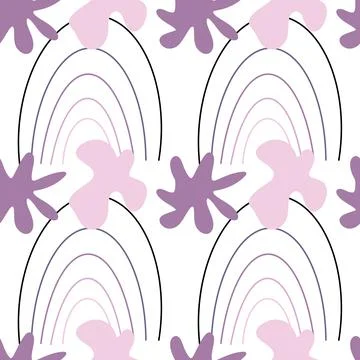 Spots, lines, dots. A seamless vector pattern of minimalist, trendy, hand-drawn Stock Illustration