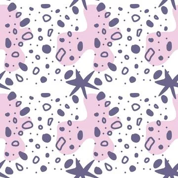 Spots, lines, dots. A seamless vector pattern of minimalist, trendy, hand-drawn Stock Illustration