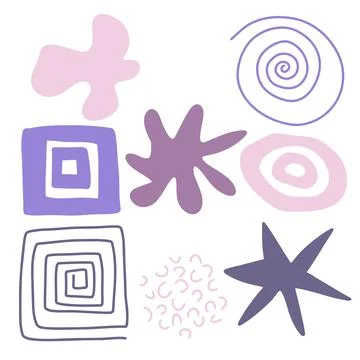 Spots, lines, dots. A vector set of minimalist, trendy, hand-drawn abstract Stock Illustration