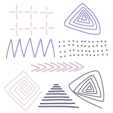 Spots, lines, dots. A vector set of minimalist, trendy, hand-drawn abstract Stock Illustration