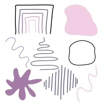 Spots, lines, dots. A vector set of minimalist, trendy, hand-drawn abstract Stock Illustration