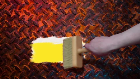 Spots made with paint brush Stock Footage 132666766