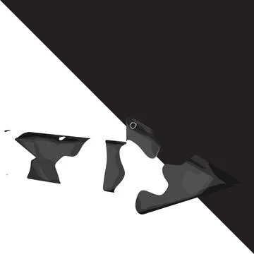 Spotted 3d symbol with a transparent background Illustrazione stock