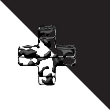 Spotted 3d symbol with a transparent background Stock Illustration